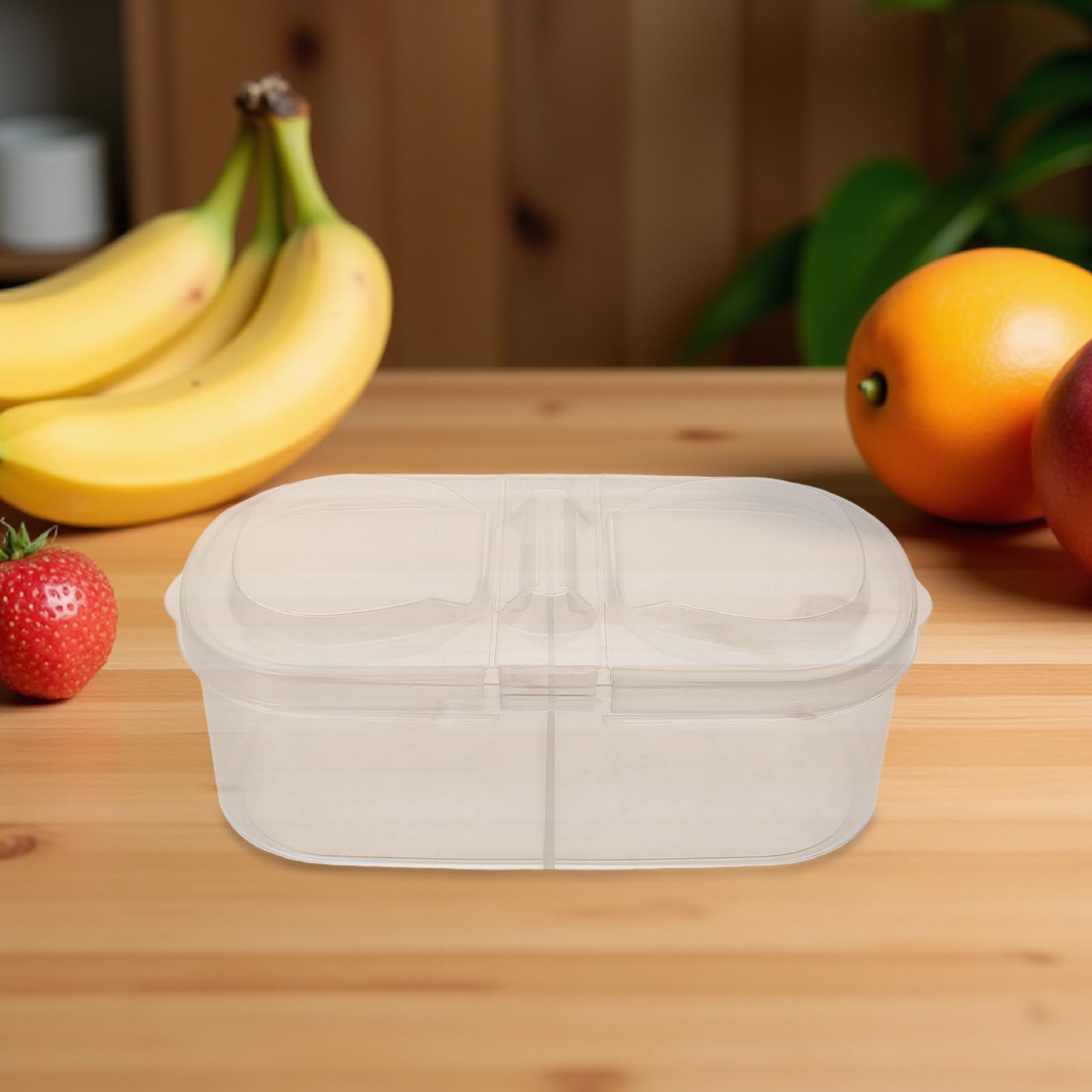 TOYANDONA 12-teiliges Vorratsdosen-Set: Doppelfach-Kühlschrankbox zur Aufbewahrung von Lebensmitteln – 600 ml Frischhaltebehälter für Obst und Gemüse, ideal für die Zubereitung von Mahlzeiten und