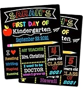 First & Last Day of School Chalkboard, 10 x 12 Inch Double Sided Back to School Sign for Kids/Gir...