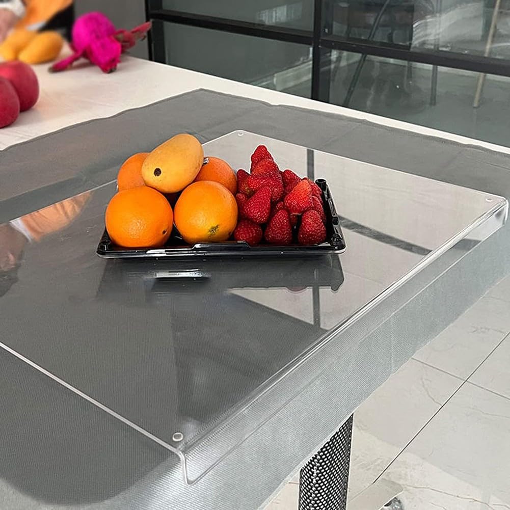 Tabla de cortar acrílica, tabla de cortar transparente con borde antideslizante para cocina, carne, frutas, verduras (45 x 35 cm), 744C0W6B3DK21477L7676CI
