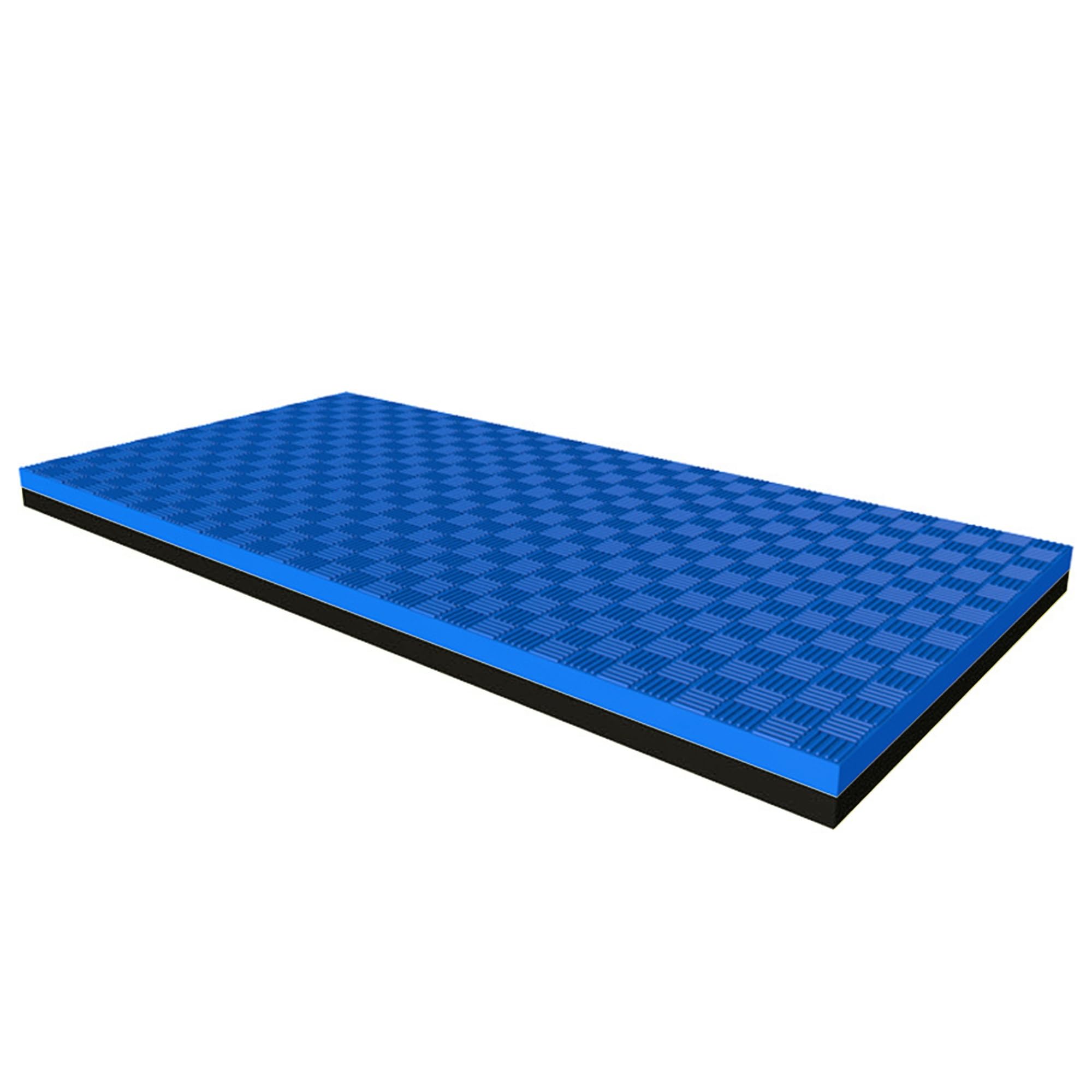 Tappetino da Fitness Puzzle Tiles, Tappetini in Schiuma Eva ad Incastro, Tappetino Antiscivolo e Resiliente per Tapis Roulant per Saltare La Corda, Pesi, Fitness(Black+Blue)