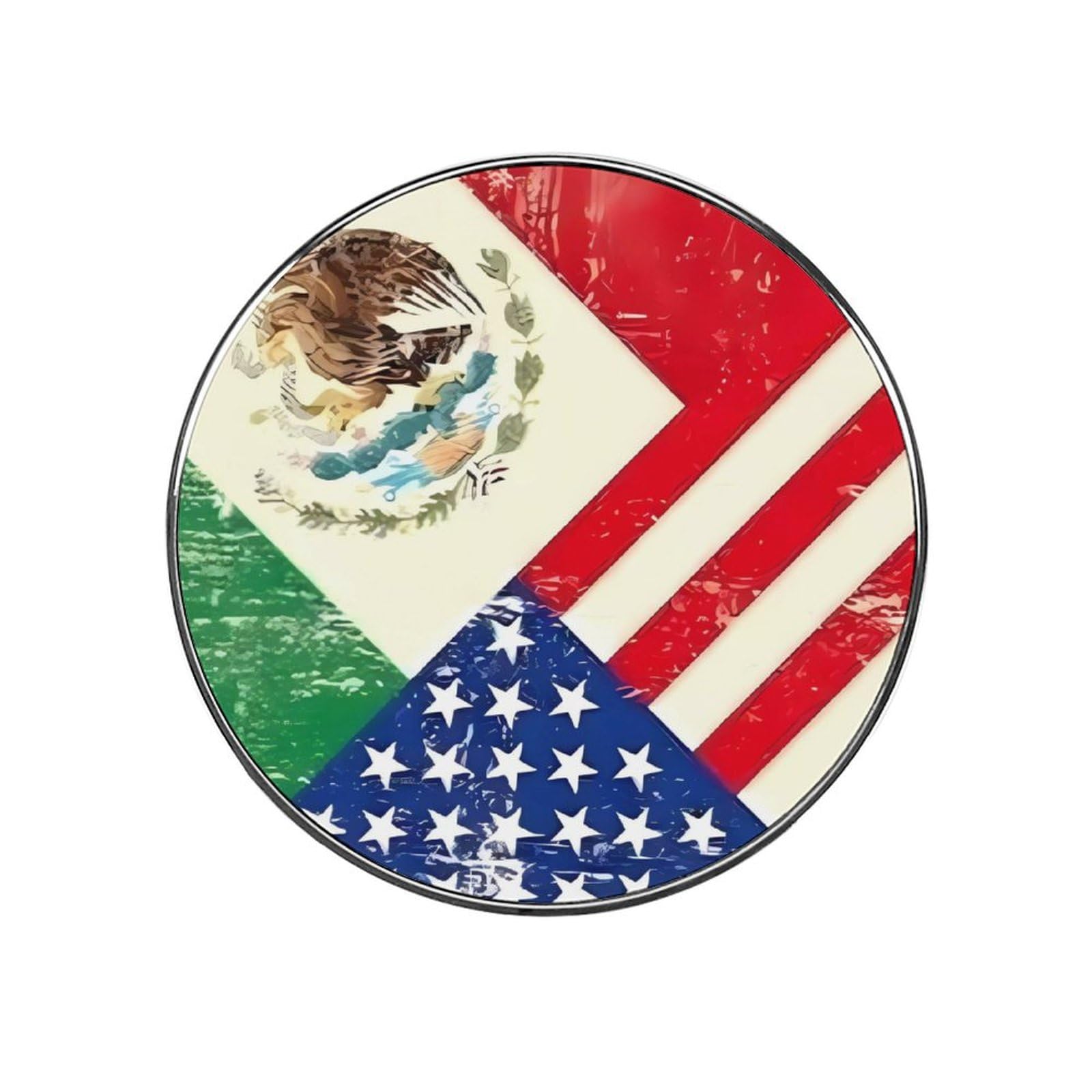 Mexican American Flag Round Fridge Magnets, Strong Magnetic Refrigerator Stickers, Multi-Use No Trace Non-Scratch Magnets for Kitchen Home Decor Office Whiteboard And Cabinets