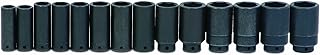 Williams JHWWS1414RC SUPERTORQUE 14-Piece 1/2-Inch Drive SAE Deep Impact 6 Point Socket Set, Black Industrial Finish, Designed for Maximum Engagement on 6-Point Fasteners