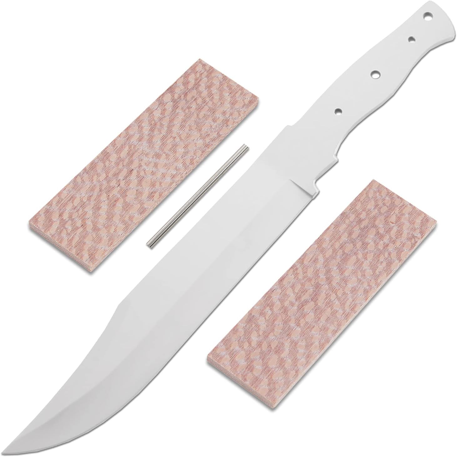 EZSMITH Knife Making Kit - Camp Master - DIY Fixed Blade - (Blade Blank & Pinstock w/Lacewood Handle Scales) - (Gift Boxed) - (USA Design) - (by KnifeKits)