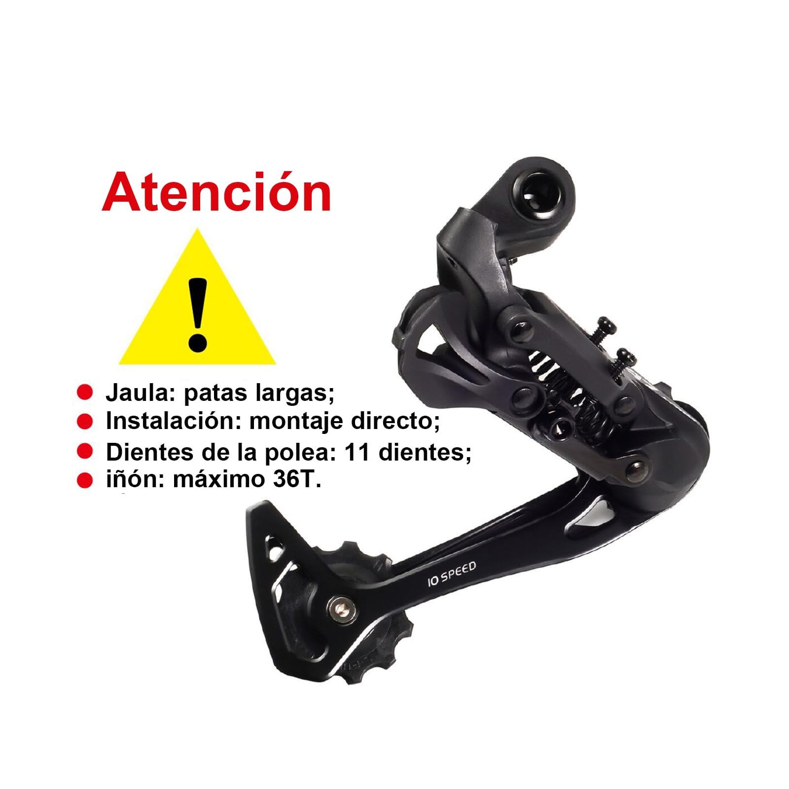 Cambio posteriore 10 V per Shimano/Sram,Deragliatore posteriore 10 velocità MTB,Leva del cambio 10 V - Leva del cambio per mountain bike, cambio da strada 10 V.
