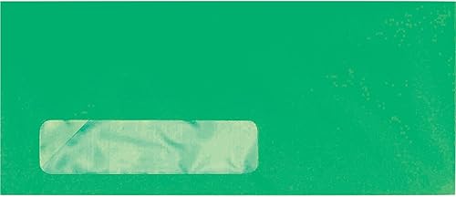 LUXPaper Sobres para ventana de negocios #10 4 18 pulgadas x 9 12 pulgadas Verde festivo Texto de 60 libras 50 unidades