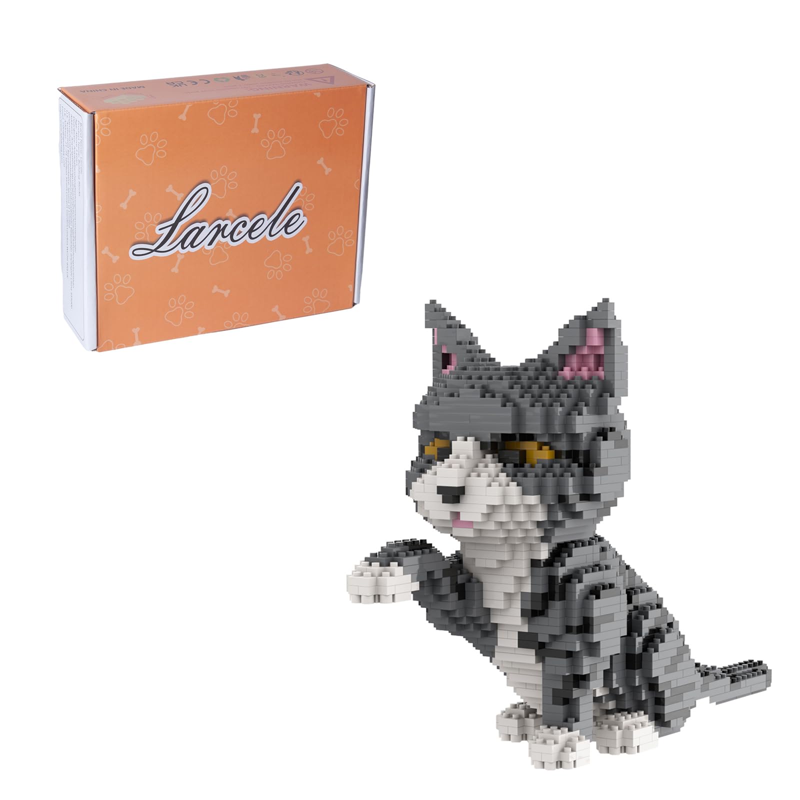 Amazon.com: Larcele Cat Mini Building Blocks Animal Set, DIY Micro