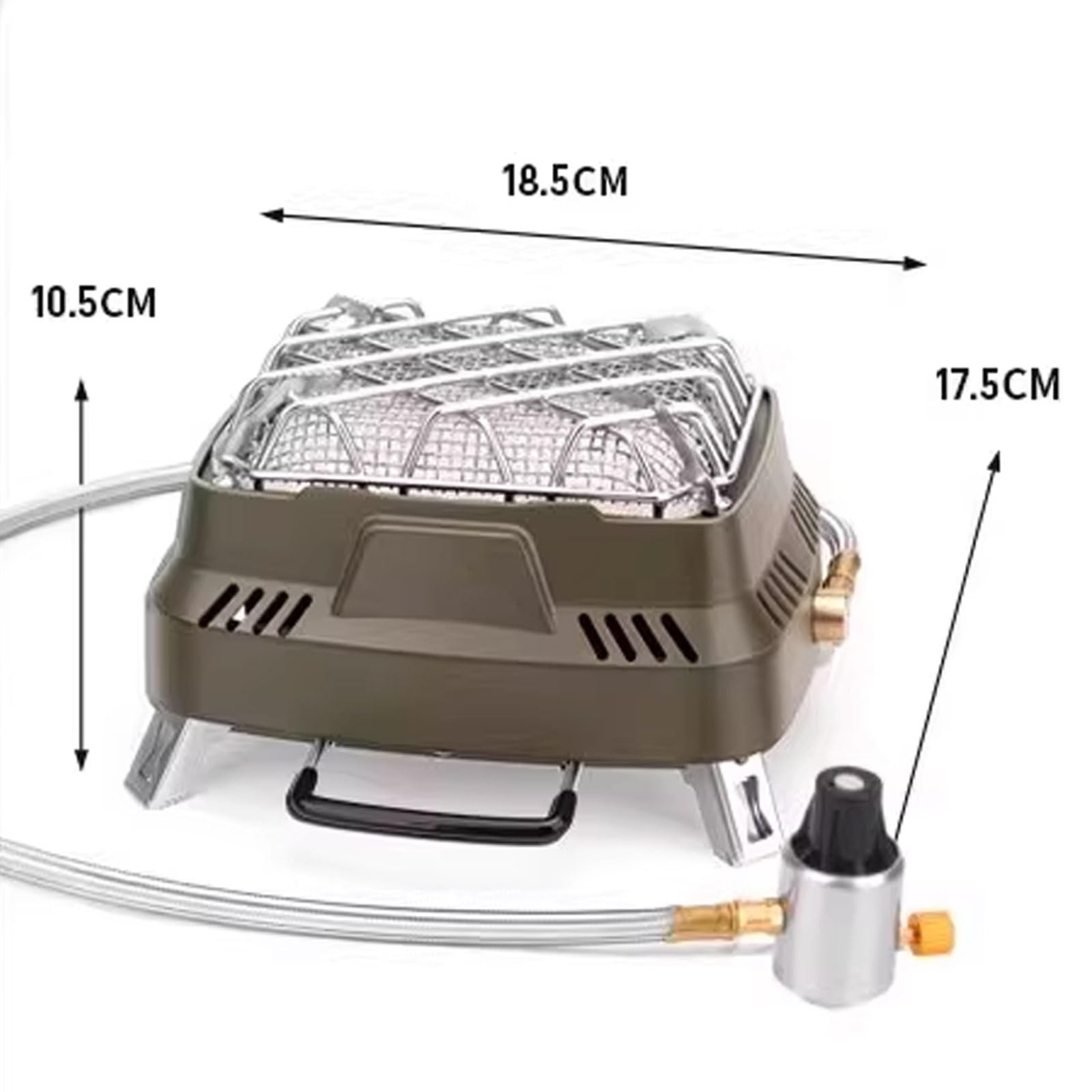 Stufa Esterno Riscaldamento Esterno Riscaldatore Da Campeggio Portatile 3500W Potenza Regolabile Autoportante for Giardino Portico Patio 18,5 * 17,5 * 10,5 Cm(Green)