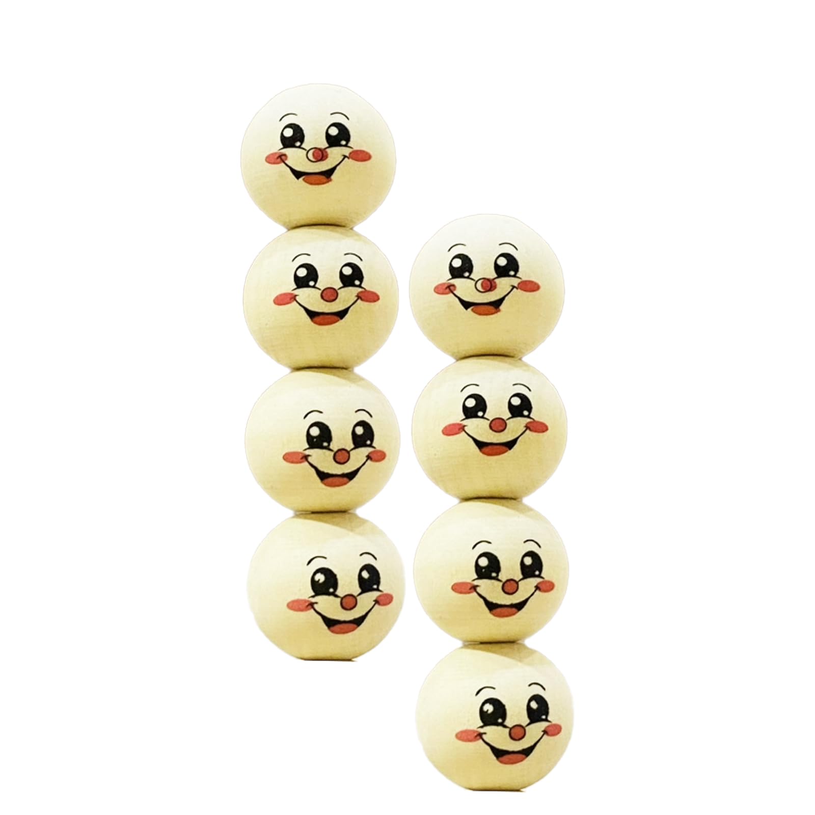 80 Stück Lächelnde Holzperlen Mit Gesicht | 20mm Sorgenwürmchen Köpfe Aus Naturholz Für Schmuck & Deko