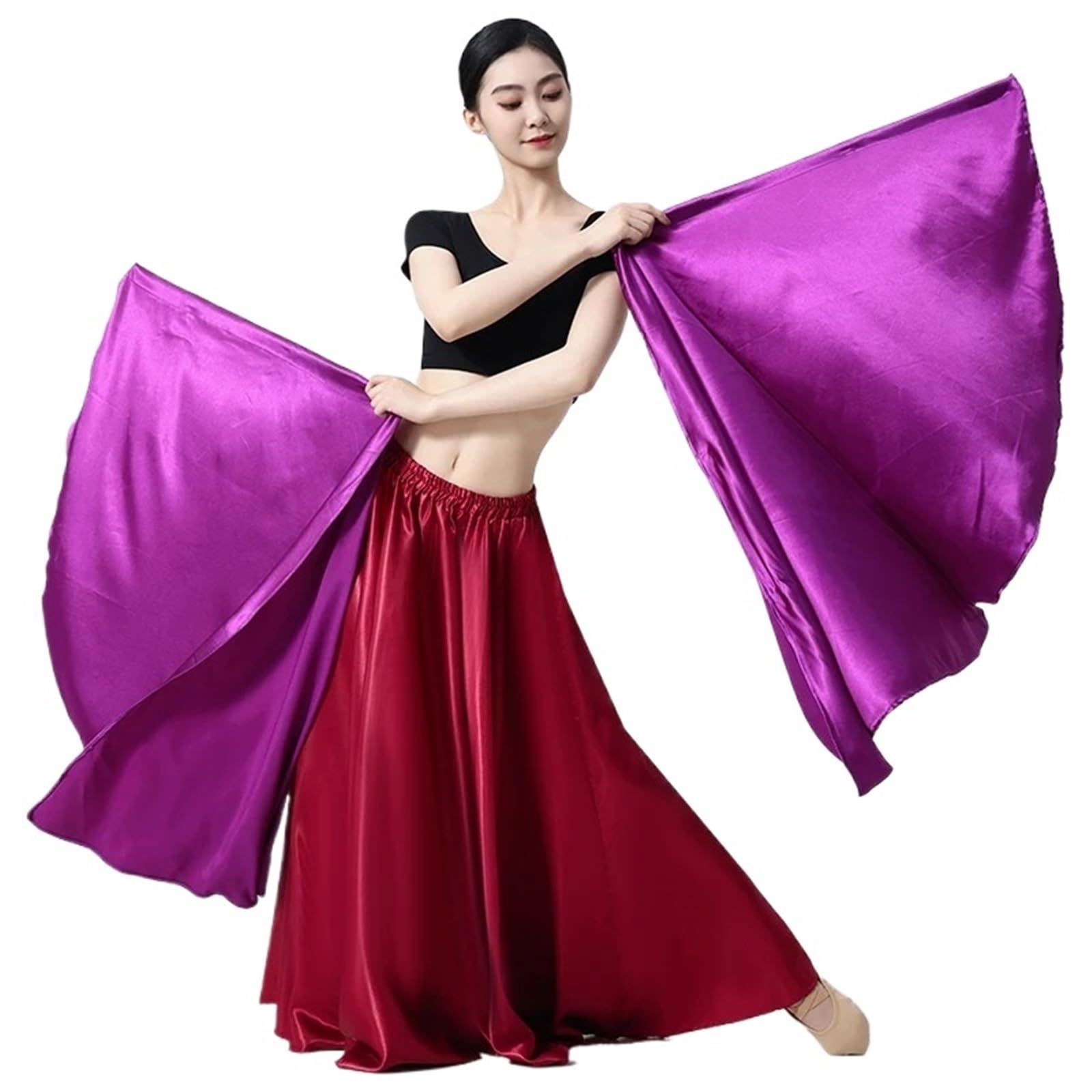 Drapeau de danse violet tissu satiné 75x82cm évite la fatigue louange