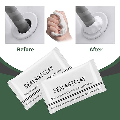 Miniatura 3 de Masilla selladora impermeable, paquete de 16 masillas de sellado blanco, sellado de conducto impermeable, barro de reparación rápida para conexión