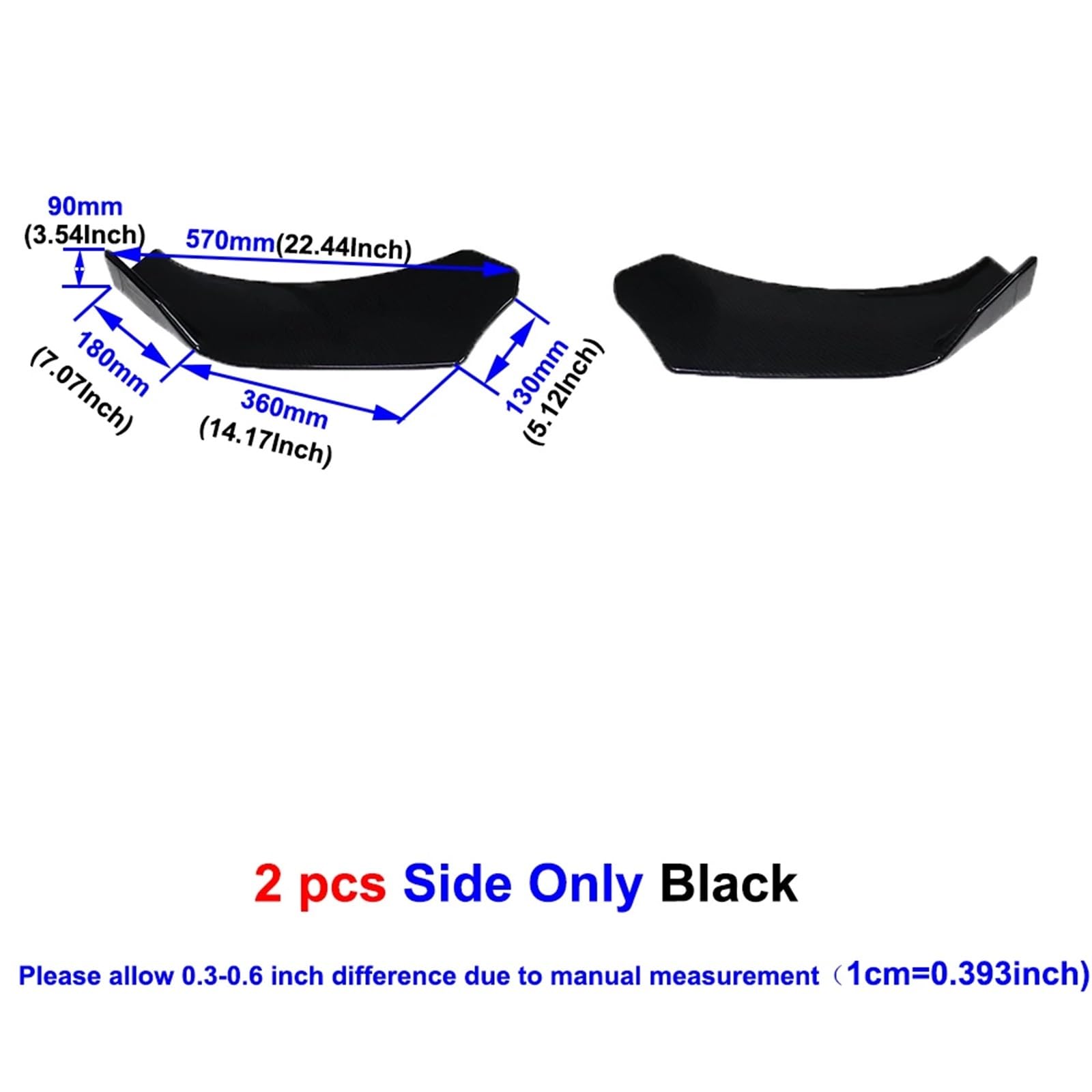 Heckspoiler des Autos Universal Spoiler Schaufeln Front Stoßstange Deflector Lip Splitter Kratzfest Wing Canard Schutz Sport Heckspoiler(Carbon)