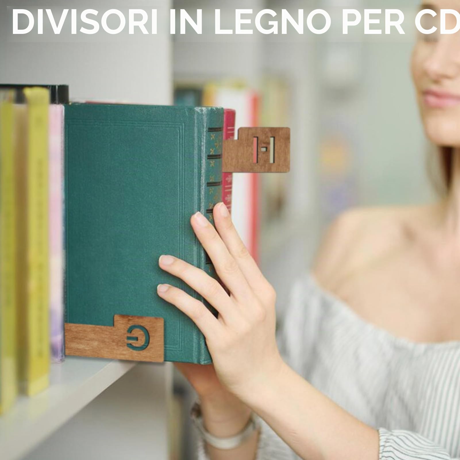 Bocguy 26 Pcs Separatori di Dischi in Vinile, Divisori per Dischi, A alla Z 26 Alfabetico, divisori per Dischi in Legno, Separatori per Alfabeti, CD, DVD, Media e Libri, 36 x 4 cm