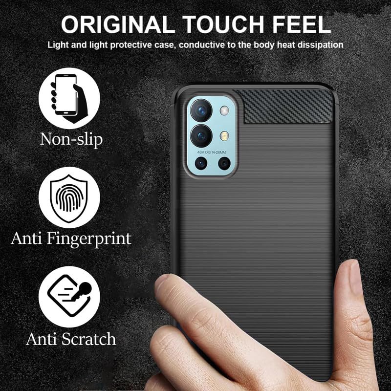 Image of Hybrid Carbon Fiber Back Case for Oneplus 8T (Black)