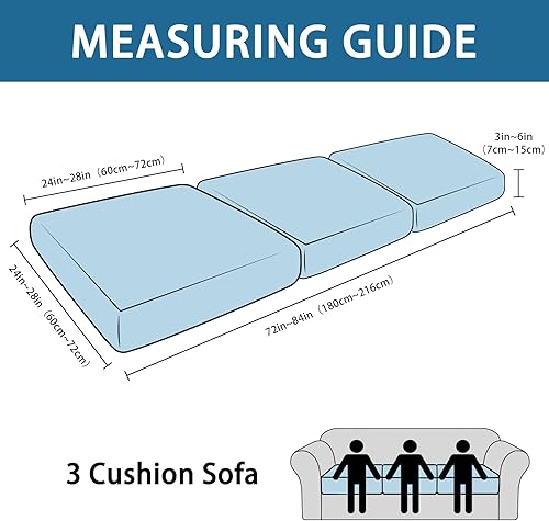 Miniatura 5 de Fundas de cojín para sofá, con aspecto de cuero, 3 piezas, elásticas para sofá de sala de estar, fundas de cojín individuales para sofá, fundas de