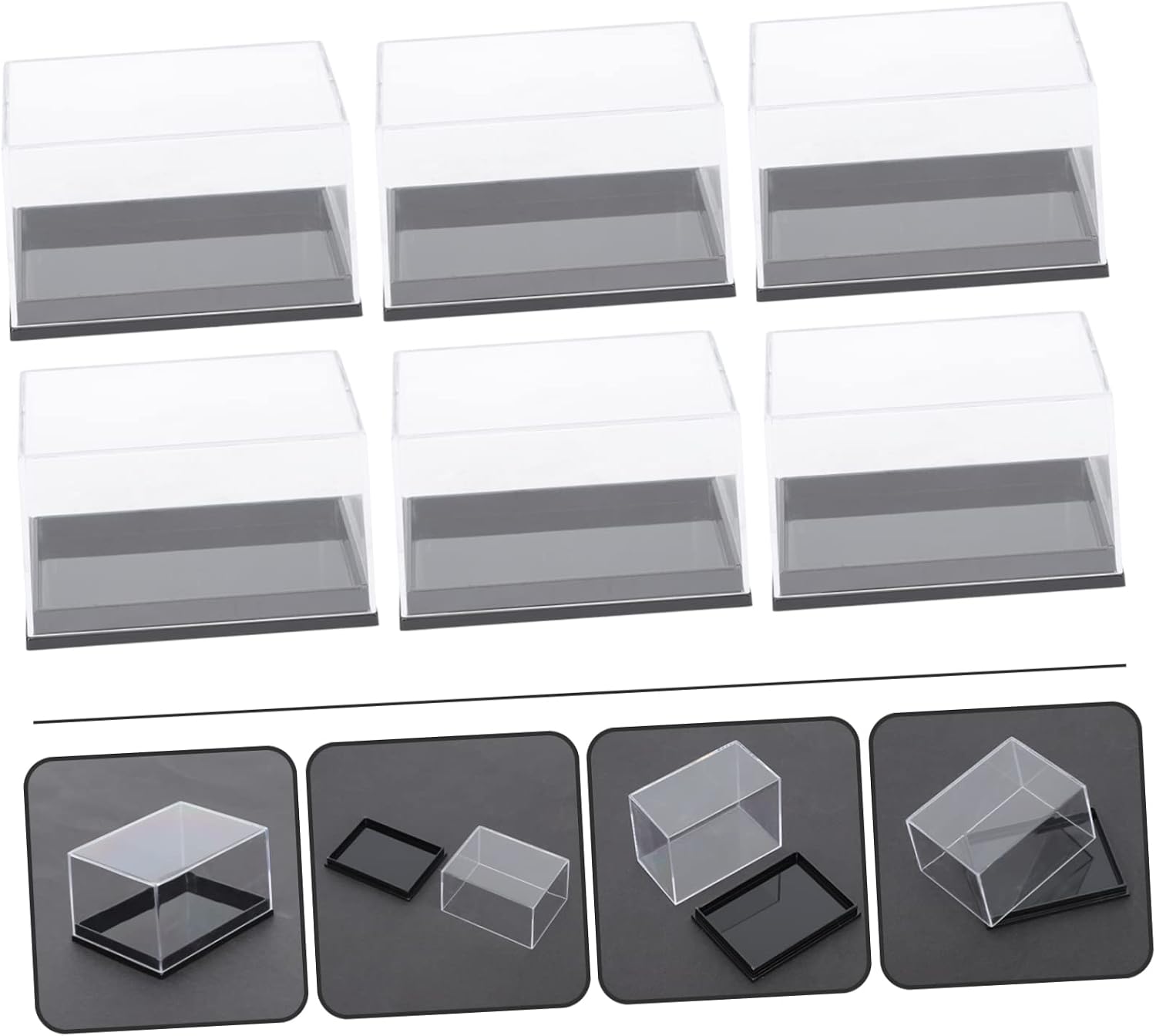 18pcs Plastic Specimen Display Box for Mineral and Natural Rock Collection Storage Case Smooth for Easy Viewing and