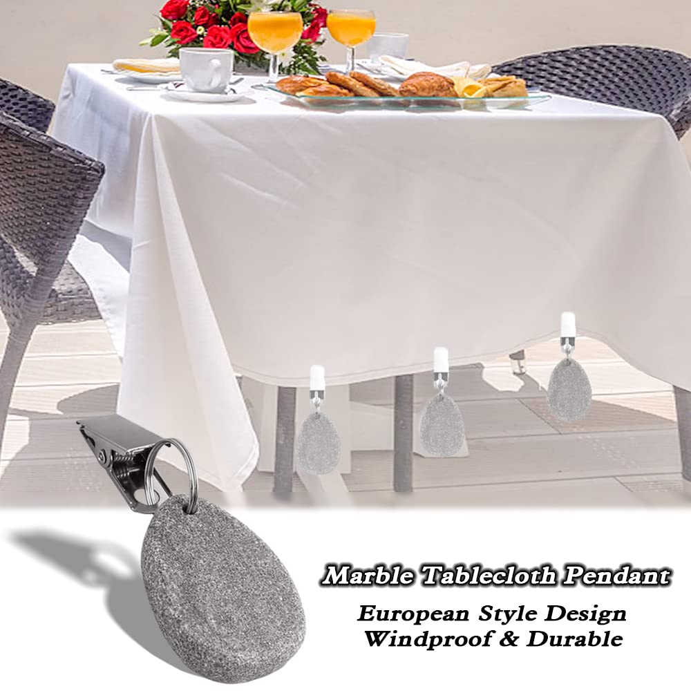 Pesi Per Tovaglia INQUIRLLY - 8 Pezzi In Marmo Con Clip, Ideali Per Picnic, Matrimoni E Feste All'aperto. - Foto 6