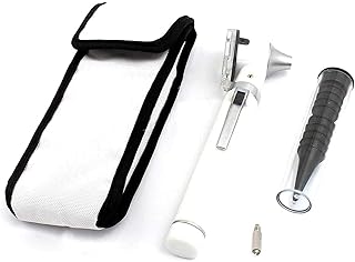 Fiber Optic Mini Otoscope Set - Diagnostic Examination Set - Pocket Size - (White)