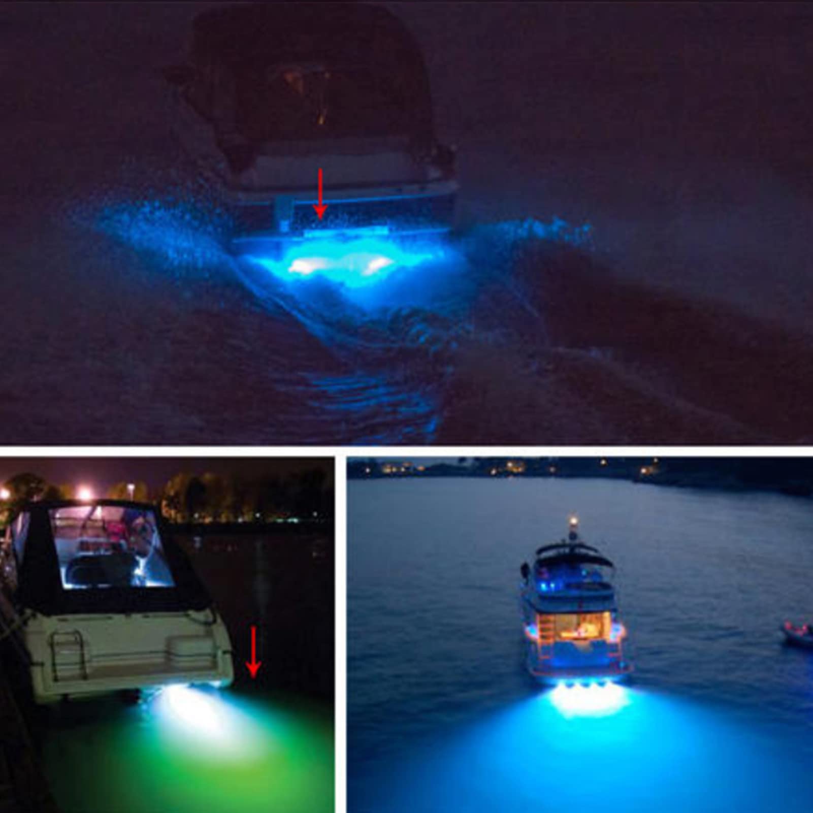 Lampe LED pour Bateau Derwater IP68 pour Yacht Marin Lumière Ultra Lumineuse pour la Pêche, la Natation, la Plongée Facile à Installer pour une visibilité Améliorée et en K s.