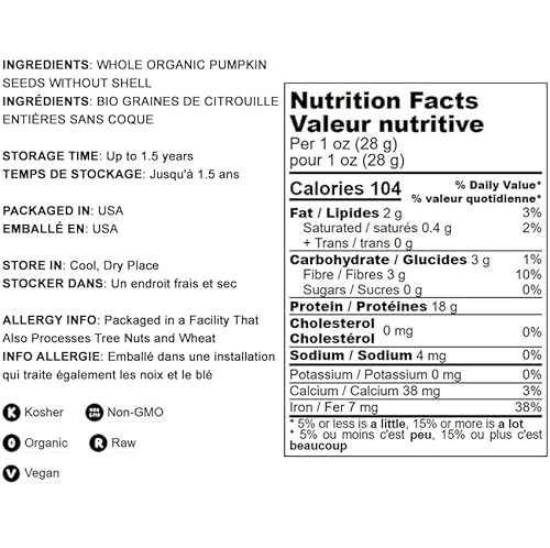 Organic Pumpkin Seeds Protein Powder, 8 Pounds – 60% Protein, Non-Gmo, Non-Irradiated, Pure Flour, Kosher, Vegan Superfood, Bulk, Great For Baking, Drinks And Smoothies #TOP3