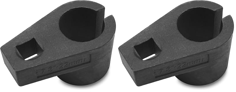 Kit com 2 soquetes deslocados para sensor de oxigênio YOGEIER, encaixe de 9,5 mm (3/8 pol.), 22 mm, aço-liga