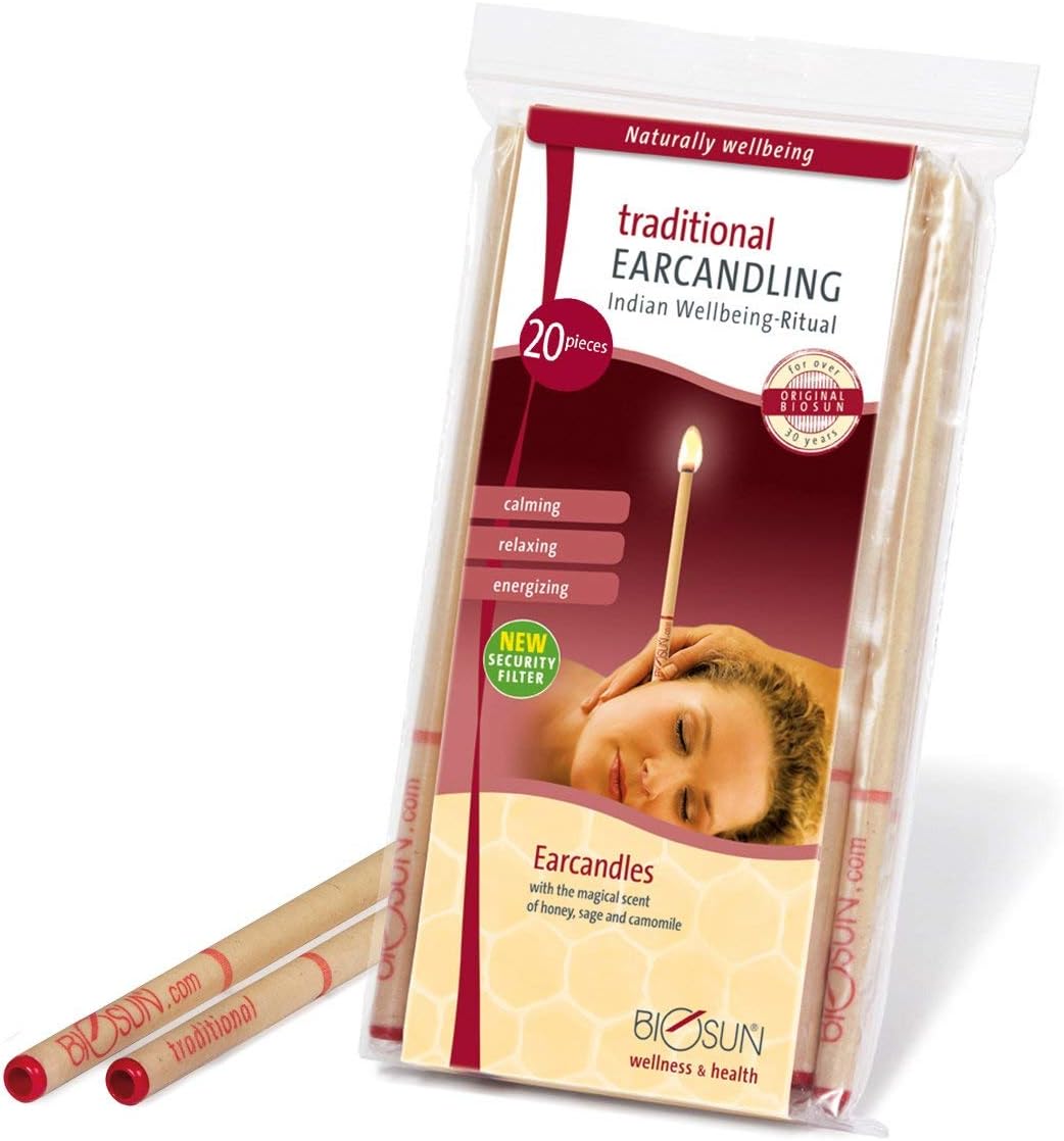 20 Pieces (10 Pairs) Original BIOSUN traditional Earcandles, Honey/Sage/Camomile