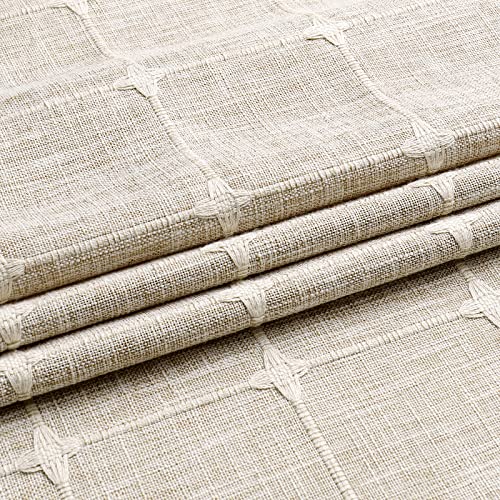 Mitovilla Boho Farmhouse Shower Curtain Set, Modern Cotton Linen Fabric Shower Curtains For Neutral Country Bathroom Decor, Tan Brown Bohemian Rustic Cloth Shower Curtain, Taupe, 72 X 72 #TOP2