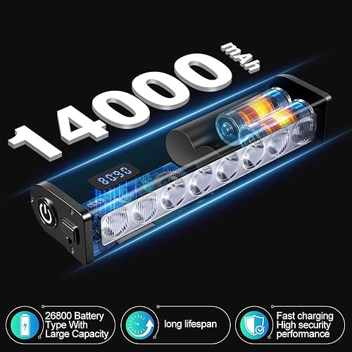 Miniatura 3 de Luces de bicicleta, luz de bicicleta de 4800 lúmenes con 4 modos, 14000 mAh USB-C recargable luz de bicicleta para bicicleta para conducción