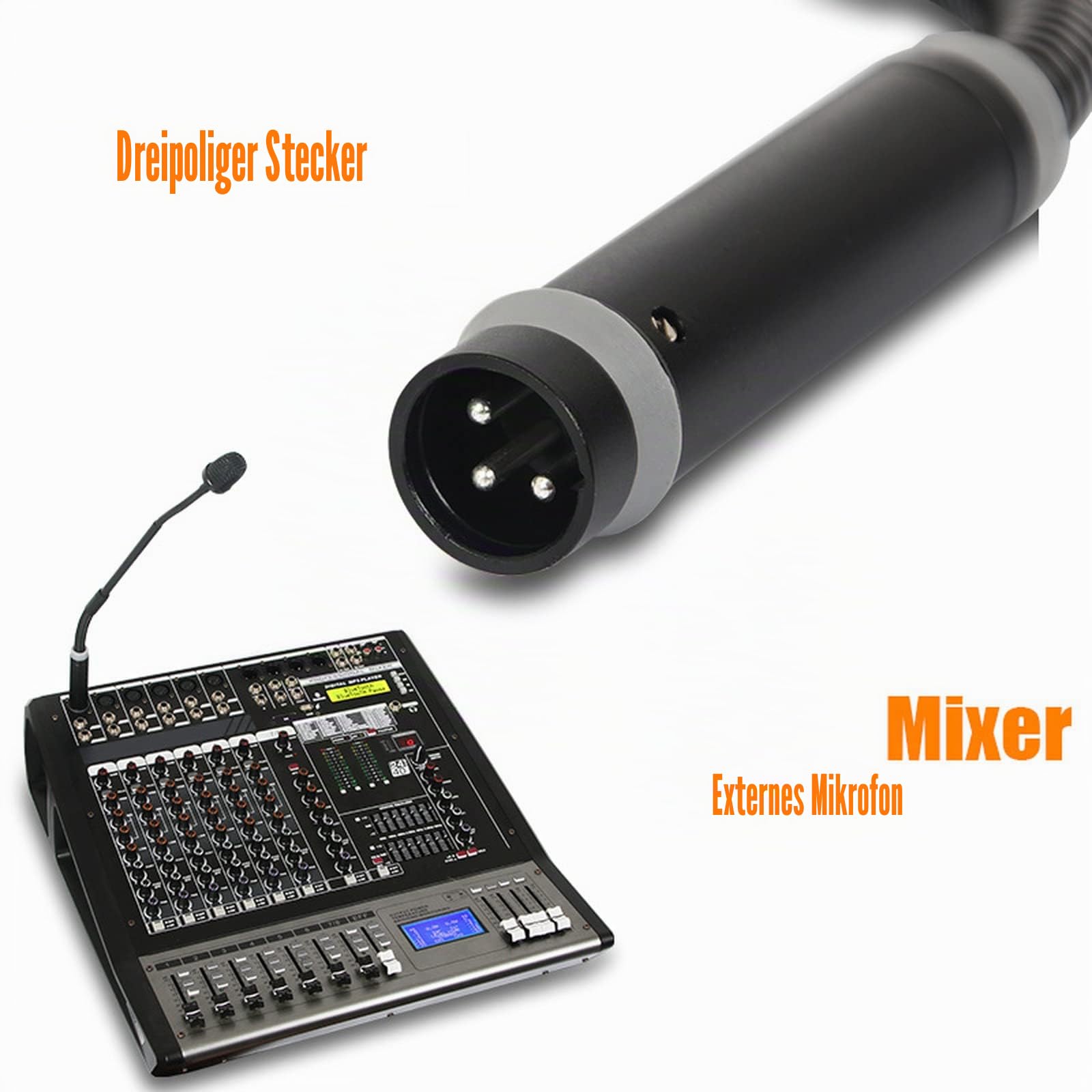 Professionelles dynamisches Bob-Barker-Mikrofon für DJ-Mixer Dediziertes Disc-Schreimikrofon KTV-Bar-Schwanenhalsmikrofon