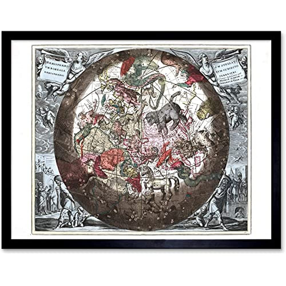 Map Keller 1708 Hemisphere Star Constellations World Unframed Wall Art Print Poster Home Decor Premium