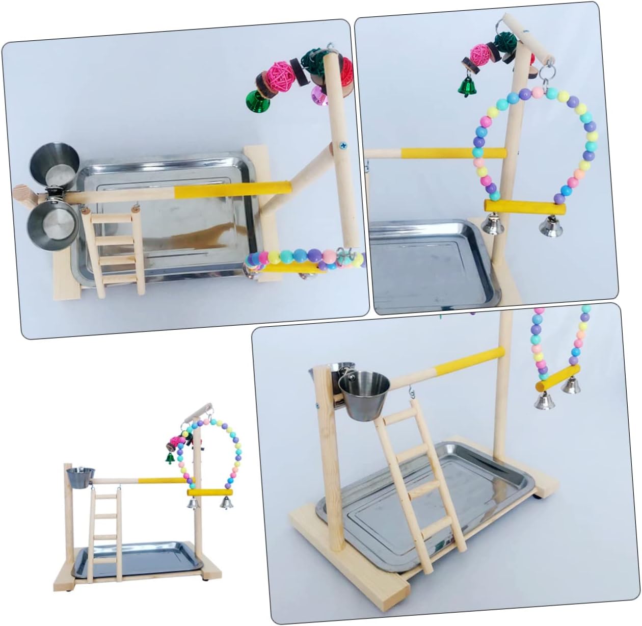 Angoily Parrot Stand Rack Eco-Friendly Bird Playing Stand for Training and Interaction Easy to Install for Parrots and Birds