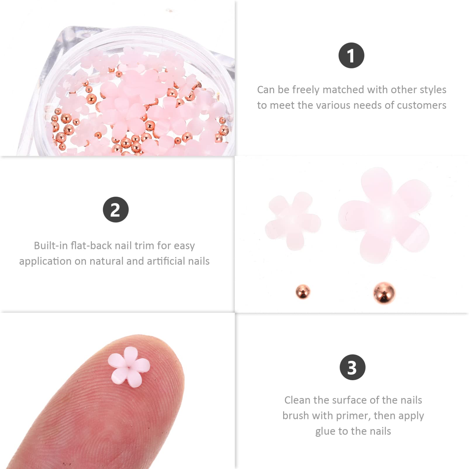 Nail accessories,30 Boxes 3D Decoration Manicure Charms 3D Flowers Nail Art Resin Charms Nail Art Decals 3D Flowers Nail Charms Nail Jewelry