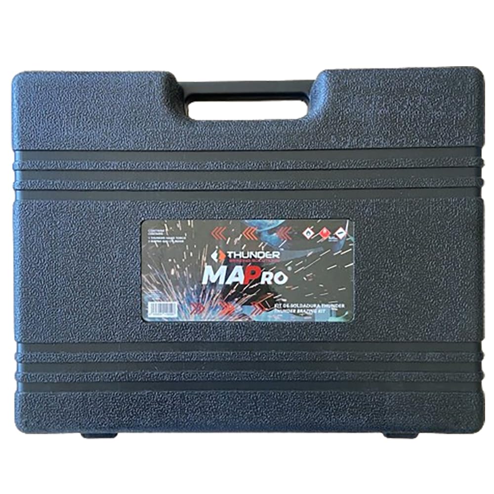 KIT MALETA SOLDADURA SOPLETE + 2 CARTUCHOS GAS MAPP PRO THUNDER PROFESIONAL