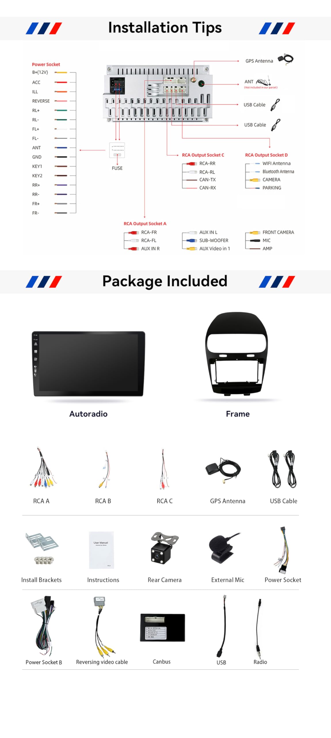 [6+128GB] Keconsing 9 Pollici Android 15 Autoradio per FIAT Freemont 2012-2020 Radio Carplay Stereo Wireless Car Play GPS Auto Navi Bluetooth Navigazione Player Touch Screen Schermo FM RDS