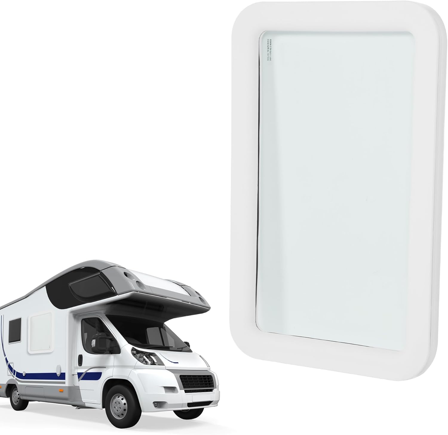 HECASA RV Entry Entrance Door Window Teardrop Vertical Slide RV Window 12" W x 21" H Replacement For Camper, Cargo Van Clear, Cargo Travel Trailer Window White Frame