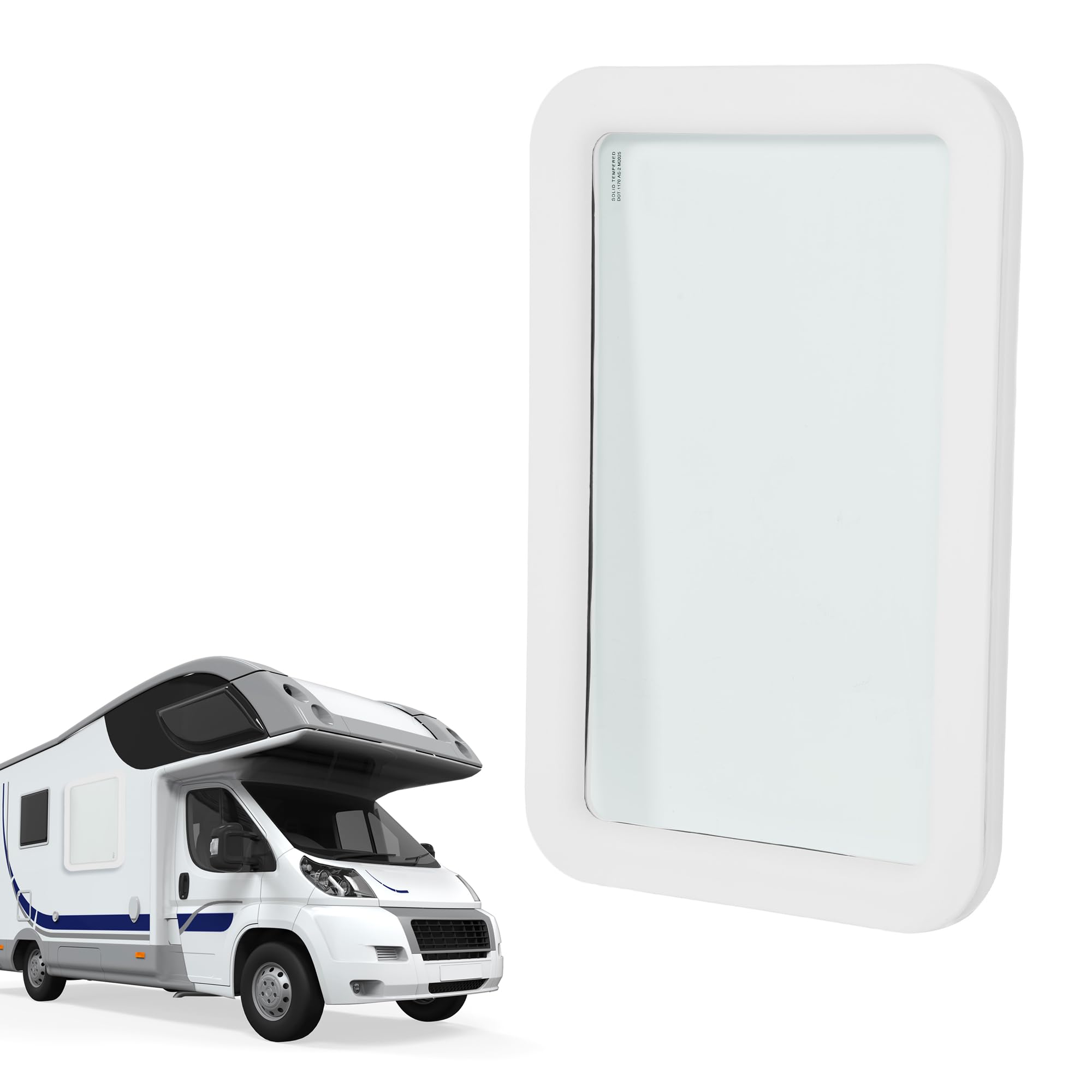 HECASA RV Entry Entrance Door Window Teardrop Vertical RV Window