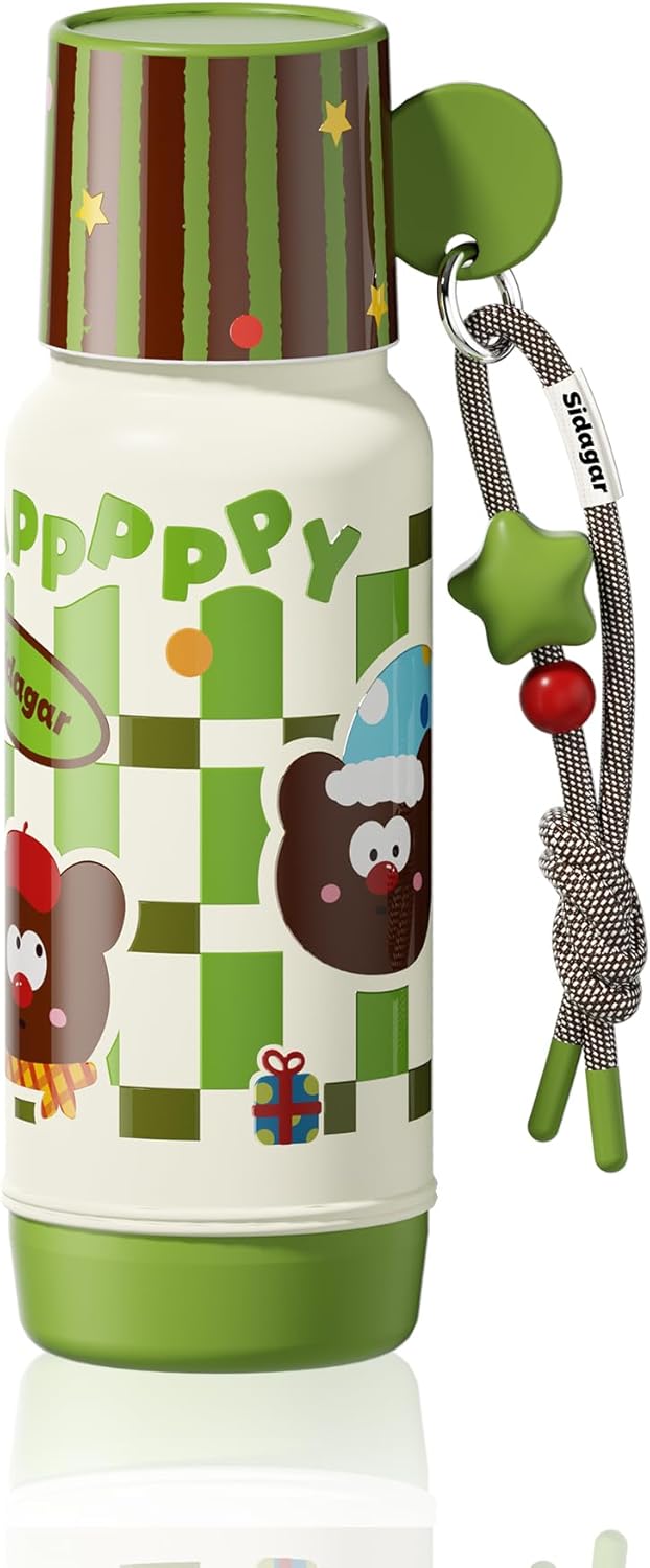 20 oz Cute Tumbler witn Lid and Straw, Insulated Stainless Steel Kids Water Bottle with Strap, Travel Leak Proof Coffee Cup, Dog