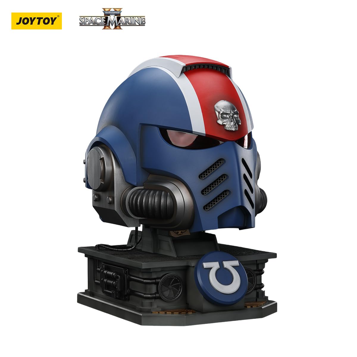 JOYTOY Warhammer 40K Space Marines Ultramarines Lieutenant Titus' MKX Helmet & Display Stand, 1:1 Scale Action Figure Mecha Joy Toy Collection Model 17.3 inch : Toys & Games