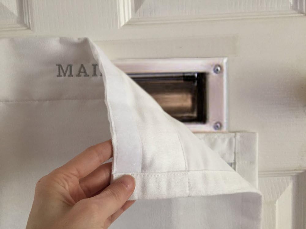 SNAIL SAKK: Mail Catcher For Mail Slots - WHITE W/ TAUPE. No more mail on the floor! Plus many other benefits!