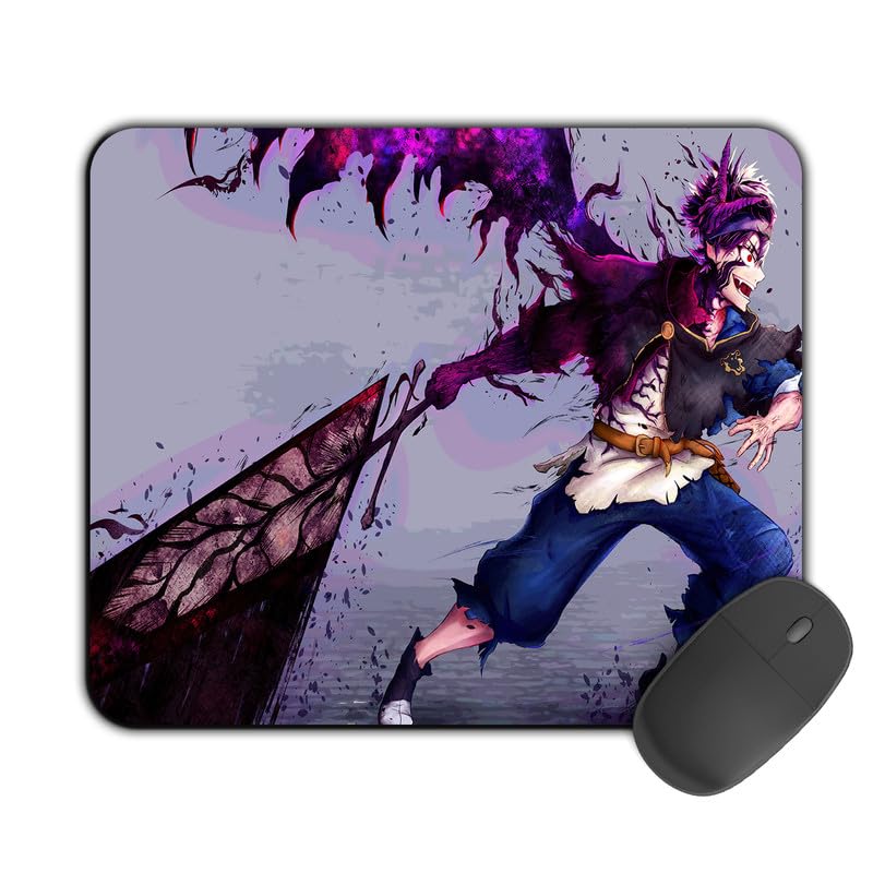 Image of Printed Design Mouse Pad Asta Black Sword (200MM X 240 X 3MM) Enhance Gaming and Work Performance Comfortable and Precise Non-Slip Water Proof Black Clover Mouse Pad.