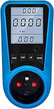 HNJXNAHMN Medidor de corriente digital, medidor de potencia CA 230 V, voltímetro, medidor de tiempo, vatios, potencia, comprobador de energía, 50 Hz, analizador de enchufes UE, EE. UU., RU, AU, FR, BR