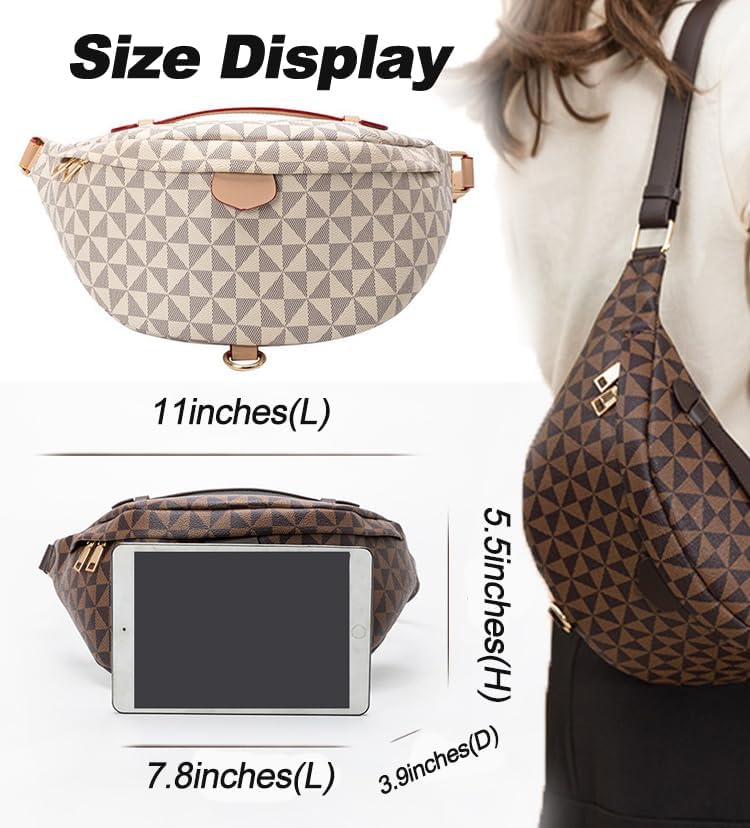 Designer Fanny Pack and Sling Bag for Women - Versatile Crossbody,Chest Bum Bag - Perfect for On-the-Go Style & Travel (Beige) - Image 4