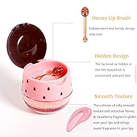 Vista 4 de Bálsamo labial Bee Balm Honey Pot, máscara de fresa, prevención hidratante, exfoliantes labiales secos y agrietados, bálsamo labial hidratante