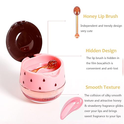 Miniatura 4 de Bálsamo labial Bee Balm Honey Pot, máscara de fresa, prevención hidratante, exfoliantes labiales secos y agrietados, bálsamo labial hidratante