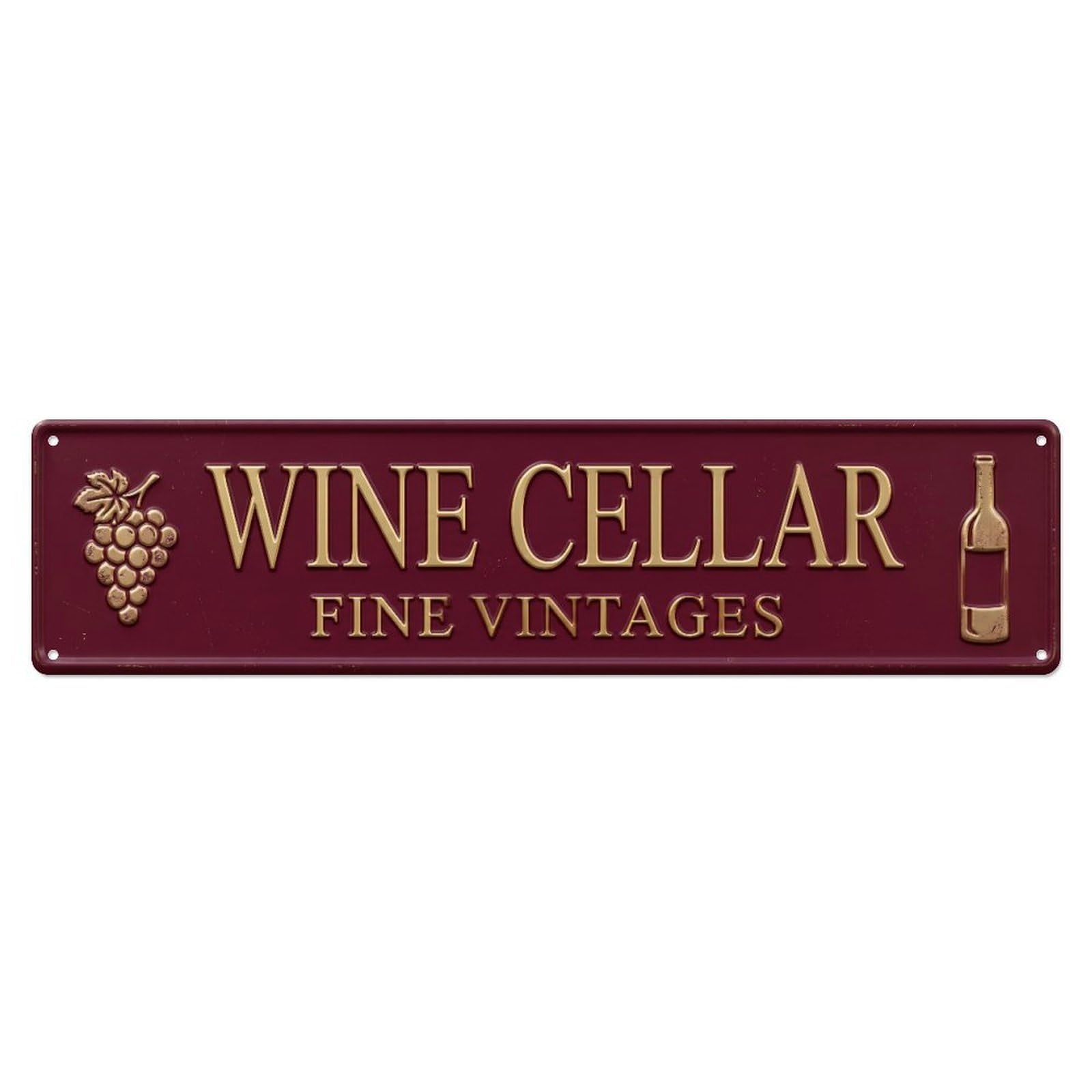 WINE CELLAR Premium Selection Metal Tin Skinny Sign Plaque Wall Decor for Cafe, Club Bar, Office, Home Garden Metal Poster 4x16Inch