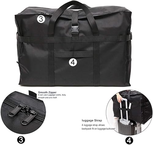 Miniatura 5 de Bolsa de lona de viaje, bolsas de lona plegables extra grandes, bolsa de viaje para hombres y mujeres, camping, cajas