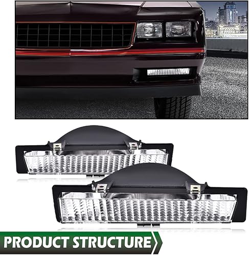 Miniatura 66 de GRAND ORANGE Lámparas de estacionamiento de luz de señal compatibles con Chevy Monte Carlo SS 1983-1988/Compatible con Chevy Monte Carlo 81-86