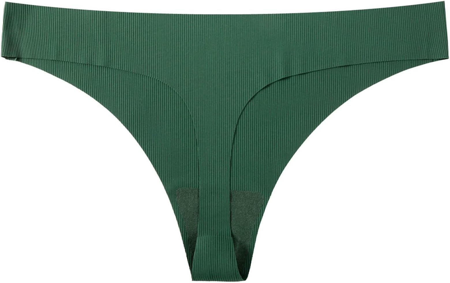 Women's Seamless Thongs Briefs No Show Low Waist Comfy Bikini Underwear Breathable Panties Underpant for Women