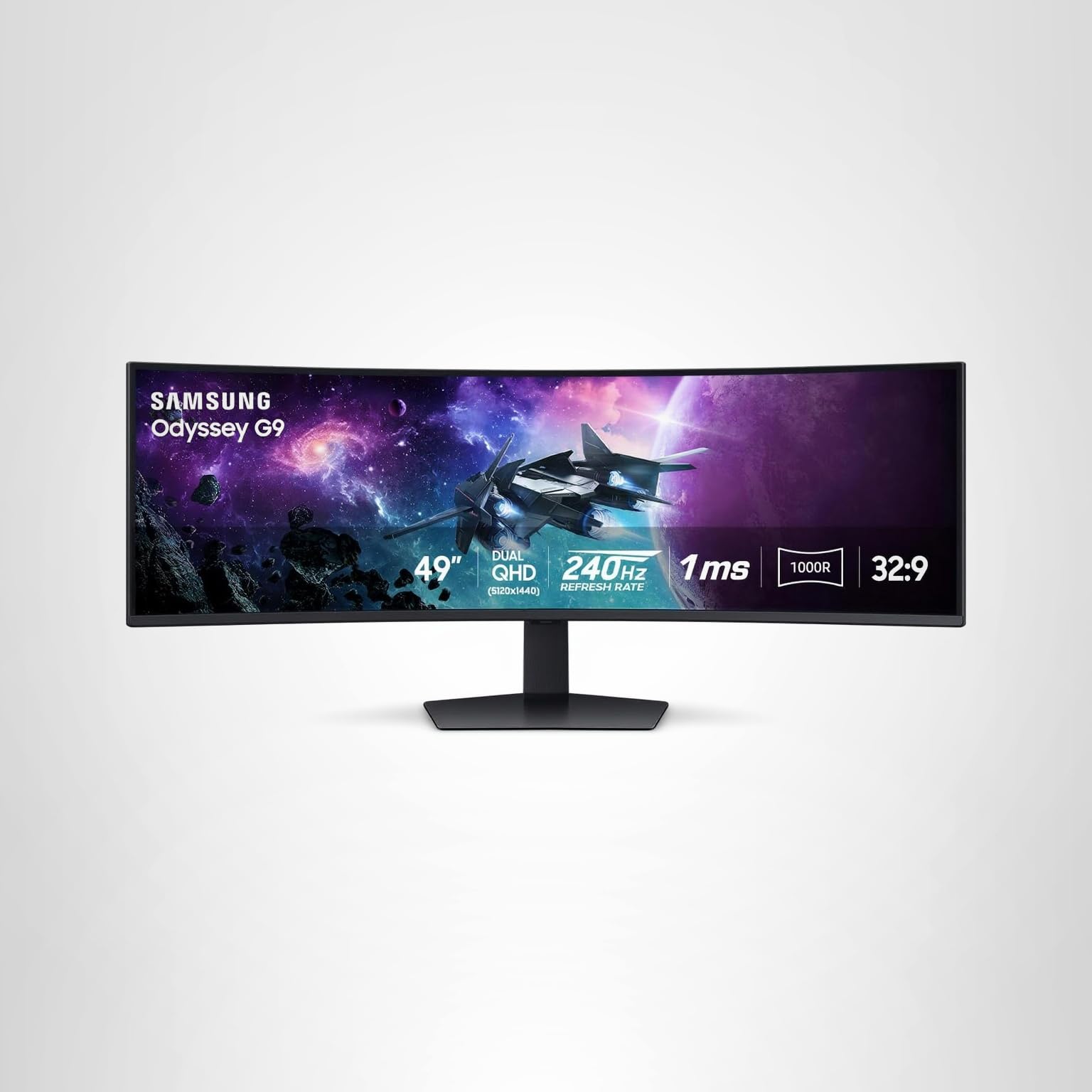 Samsung 49” Odyssey G9 Series DQHD 1000R Curved Gaming Monitor, 1ms(GtG), VESA DisplayHDR 1000, 240Hz, AMD FreeSync Premium Pro, Height Adjustable Stand, Ultrawide Screen, LS49CG954ENXZA, 2024