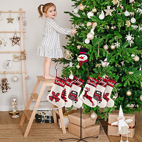 Freestanding Christmas Stocking Holder With 6 Hangers Metal Christmas Stocking Holder Stand Christmas Stocking Rack For Floor Holiday Party Fireplace Living Room Bedroom (Snowman Style) #TOP5