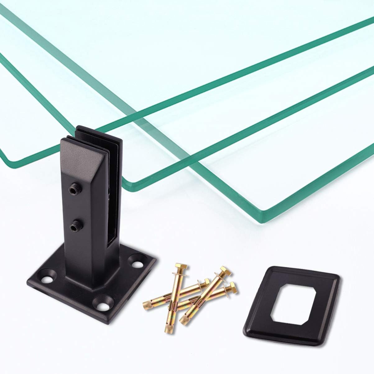 SEWACC Stainless Steel Glass Clamp, Punch Free Glass Bracket for Daily Use with Lid and Screw, 6.29x3.93x3.93 Inch